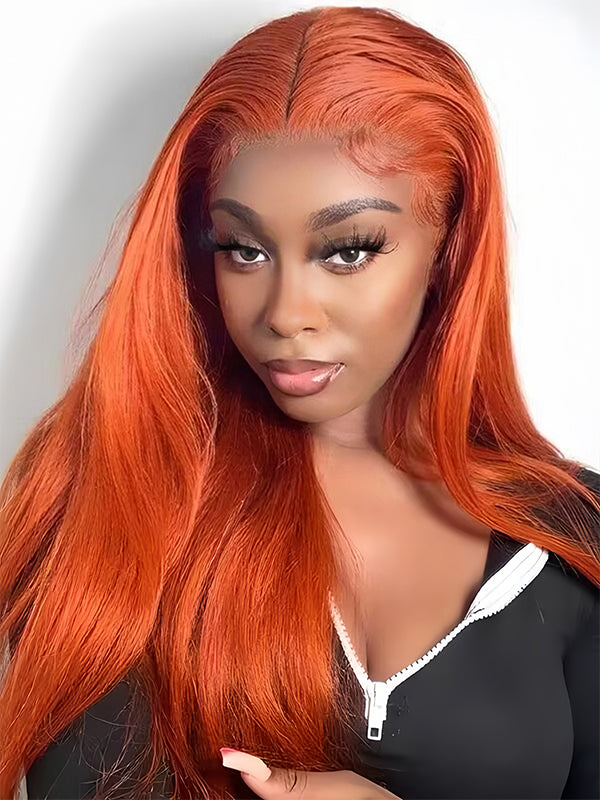 Ginger Orange Wear & Go Pre Plucked Virgin Human Hair Lace Wig