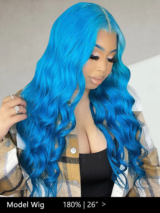 Adore Baby Blue Ombre Color Body Wave Lace Front Wigs