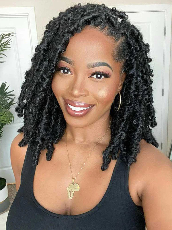 Cheap Price Butterfly Locs Braided Wig Pop Crochet Hair Full Lace Wig