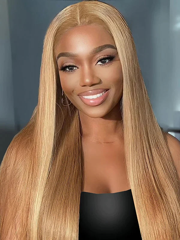 Wear & Go Honey Blonde #27 Straight 6x4 Glueless Pre Plucked Glueless ...