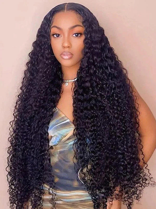 32-40 inch | Long Hair Water Wave Unprocessed Virgin 13x4 Transparent Lace Frontal Wigs