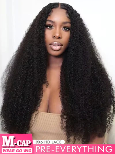 M-Cap 9x6 HD Lace Wear Go Pre Bleached Tiny Knots Afro Curly Wig | SalonReady