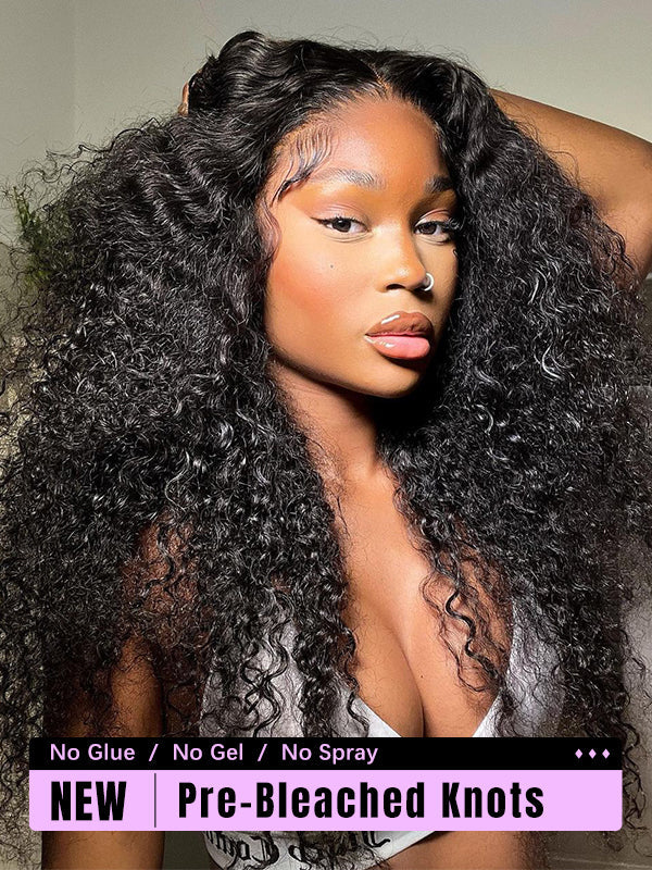Pre Bleached Knots | New In Wear & Go Jerry Curly Pre Cut HD Lace Glueless Wig