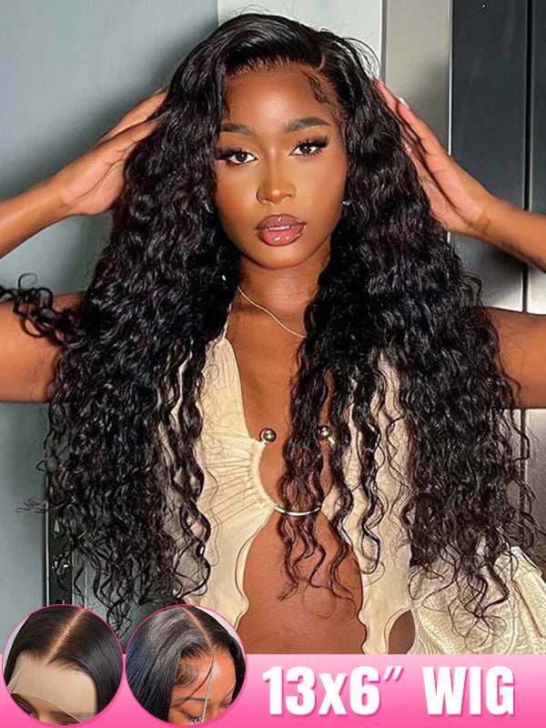 Pre Plucked 13x6 Lace Frontal Water Wave Wigs Vigin Hair