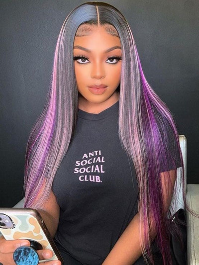 13x4-lace-front-wig-black-hair-with-purple-with-pink-highlights-straight-human-hair-wigs-salon-ready-wig