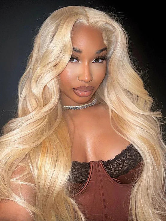Pre Cut Pre Plucked 613 Blonde Body Wave 6x4 Glueless Lace Virgin Human Hair Wig