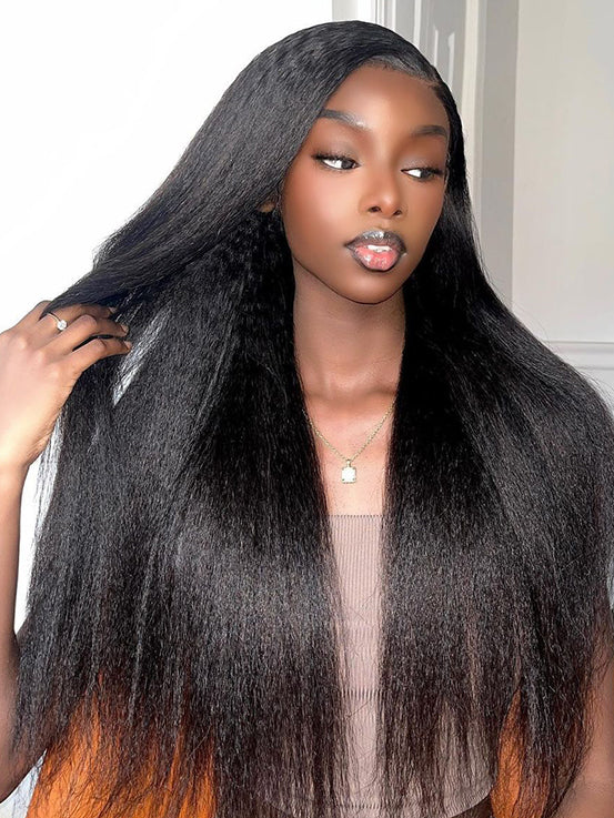 Wear & Go Invisible HD 6x4 Glueless Lace Closure Kinky Straight Wig