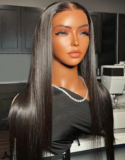 13x4 Lace Frontal Wear & Go HD Glueless Straight Wigs 100% Human Hair