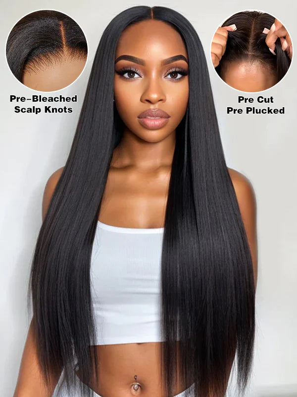 Glueless 6x4 Undetectable HD Lace Closure Straight Wig 100% Human Hair | Pre-bleached Knots