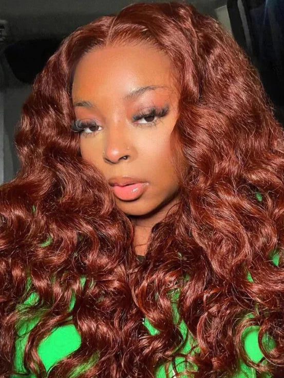 Wear & Go Pre Cut | Reddish Brown 33 Color Loose Deep HD Lace Glueless Wig